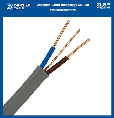 Cable jumeau 2 noyau avec terre 2x1.5mm2+1mm2, 2x2.5mm2+1.5mm2 CU/PVC/PVC 300/500V