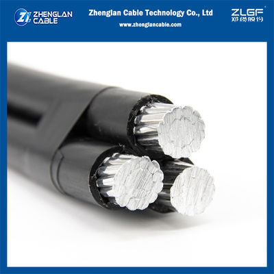 Cable aérien isolé câble triplex 1kv 2x25+25mm2