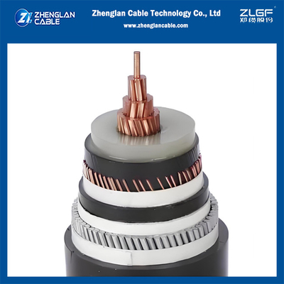 8.7/15kv câble d'alimentation à tension moyenne AWA câble blindé 1x120/16mm2 Cu/SC/XLPE/SC/CWS/PVC/AWA/PVC CEI 60502-2