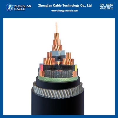 6/10KV Cu/SC/XLPE/SC/CTS/PVC/SWA/PVC 3x95mm2 câble d'alimentation à tension médiane