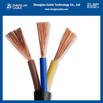 Le câble flexible multicore en PVC isolé en PVC recouvert IEC60227/BS EN 50525-2-11 3x2.5mm2 H05VV-F