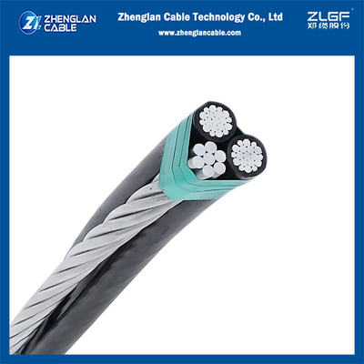 1KV câble aérien triplex AAC/XLPE+ACSR nu neutre 2x1/0AWG+1/0AWG ASTM S76-474