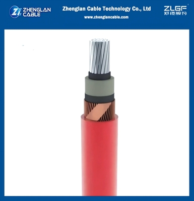 AL/SC/XLPE/SC/CWS/PVC/CTS/PVC1x240/25mm2 IEC 60502-2 8.7/15KV Bouclier de fil de cuivre + enveloppe de bande de cuivre