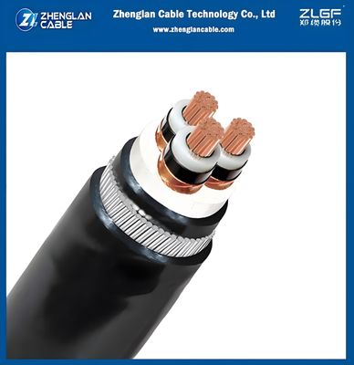 Cable d'alimentation 6.35/11kv 3 noyau 185mm2 CU/XLPE/CTS/PVC/SWA/PVC Cable IEC 60502-2 câble de cuivre xlpe fil d'acier isolé enveloppe en PVC blindée