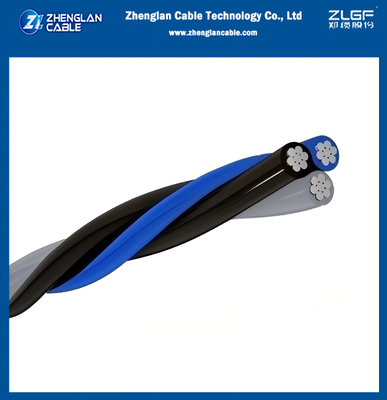 Cable en aluminium triplex 2x50+50 mm2 isolé neutre AAC/XLPE+AAC/XLPE 0,6/1kv Conducteur en aluminium XLPE isolation NBR 8182