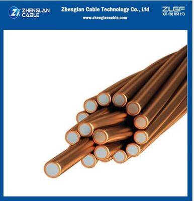 Fil d'acier recouvert de cuivre recouvert de CCS, recouvert de cuivre, recouvert de 40% de conductivité 2AWG 7/2.59 mm