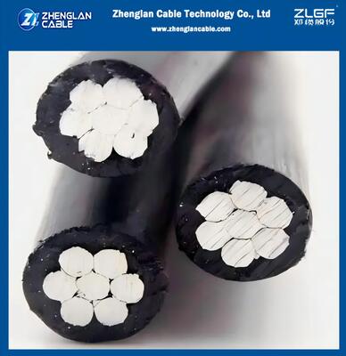 Le câble à bande aérienne triplex 0.6/1kv AAC/XLPE+AAAC/XLPE 2x2AWG+2AWG ICEA S-76-474-2004