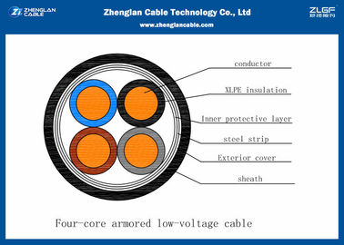 0.6/1KV XLPE isolé, PVC blindé de bande en acier a engainé le cable électrique (N2XBY/NA2XBY/STA) /underground/(CU/PVC/XLPE)