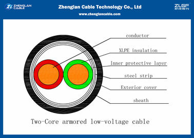 cable électrique blindé des noyaux 0.6/1KV deux avec l'isolation de PVC (CU/PVC/LSZH/DSTA/NYBY/N2XBY/NYRGBY/NYB2Y)
