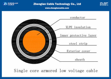 Section nominale : le noyau Al/CU XLPE isolé, la bande en acier blindée, PVC du ² 1 de 1*50~1*1000mm a engainé le cable électrique (NA2XBY/NAYBY)