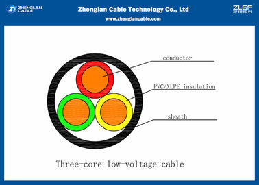 Section nominale : isolation de cable électrique du conducteur BT d'Al de CU de ² de 3*25~3*400mm (Unamoured) XLPE (AL/CU/XLPE/LSZH/NYY/N2XY)