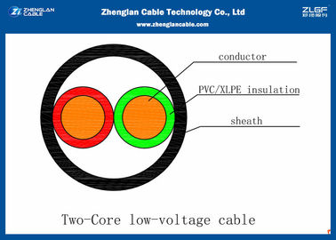 0.6/1KV 2 section nominale Unarmoured du CEI 60228 (AL/CU/PVC/XLPE) de cable électrique des noyaux BT : ² de 2*1.5~2*240mm