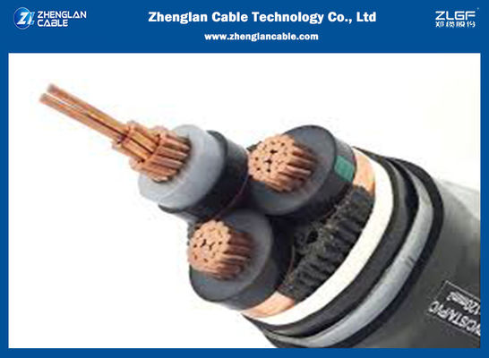 33KV cables électriques moyens de tension de PE du Cu XLPE SWA/STA 3x75 SQMM