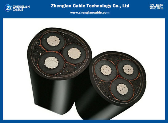 moyen en aluminium tension de 3 noyaux cable le cable électrique blindé de 11kv STA 3x95mm2 IEC60502-2