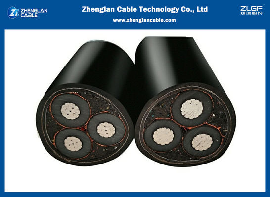 La bande en aluminium d'en cuivre du cable électrique de 12/20KV 3x185sqmm système mv NA2XY a examiné le noyau 3 Unarmored