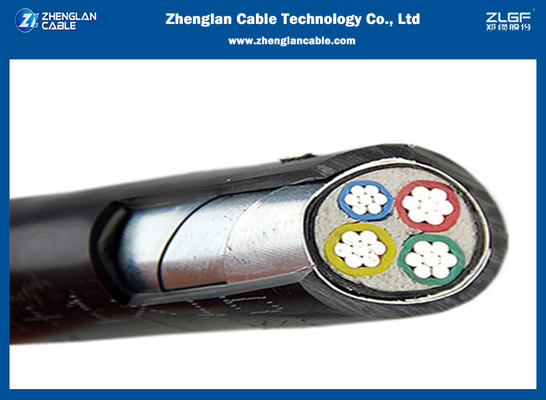 0.6/1KV BT bas tension cable électrique 4x25sqmm Cu (AL) /XLPE) (de PVC/PVC a isolé