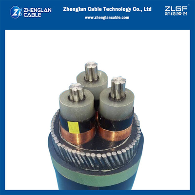 Partie en aluminium du câble Al/SC/XLPE/SC/CTS/PVC VDE0276/IEC 60502 du noyau 6-35KV 3