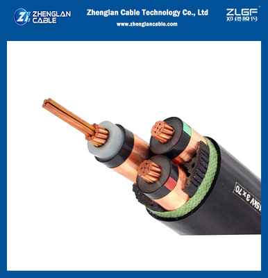 Moyen souterrain tension de 3 noyaux cable la gaine Unarmored de LSZH