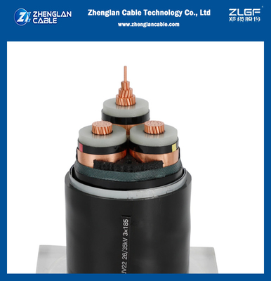 Câbles électriques à moyenne tension d'isolation 35KV XLPE blindés STA 3x95sqmm 3x185sqmm