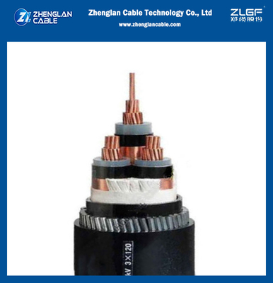 XLPE/Al de noyaux du cable électrique de veste de LZSH trois/conducteur blindés de Cu isolés par PVC