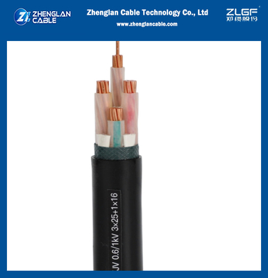 Bas Cu multinucléaire AL Conductor du cable électrique de tension de NA2XRY 0.6/1KV 3x25sqmm+1x16sqmm