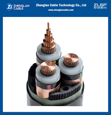 La bande de cuivre d'en cuivre de noyau a examiné 3core le câble 3x70sqmm 6.35/11kv XLPE isolée